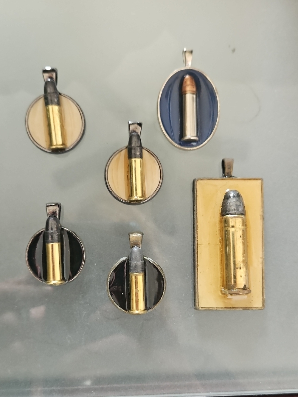 Bullet Cartridge Pendant Necklace Lot - Gold & Silver Tone